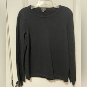 Talbots Large Petite Black Cashmere Crewneck Sweater